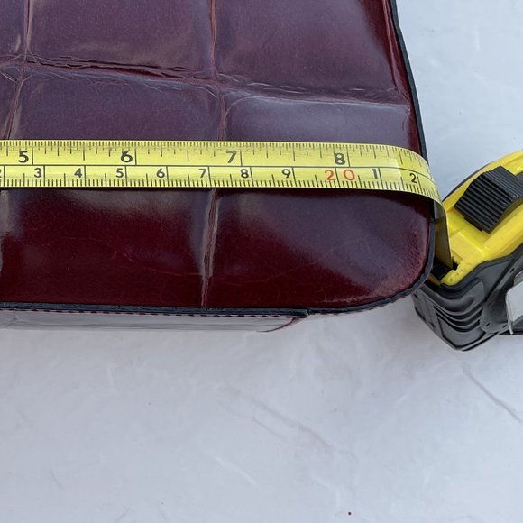 NWT - FRANCHI WINE (CORDOVAN) LEATHER SHOULDER BAG - FROM BLOOMINGDALES - Picture 10 of 15